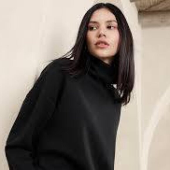 Banana Republic Black Ottoman Tunic Sweatshirt/NWT/S - Picture 3 of 15